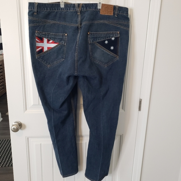 Vintage Coogi Aussie Men's Baggy Embroidered British Flag Y2K Jeans Sz 48 X 32 - Picture 5 of 13